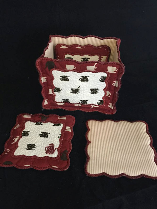 Fabric-coaster-holder