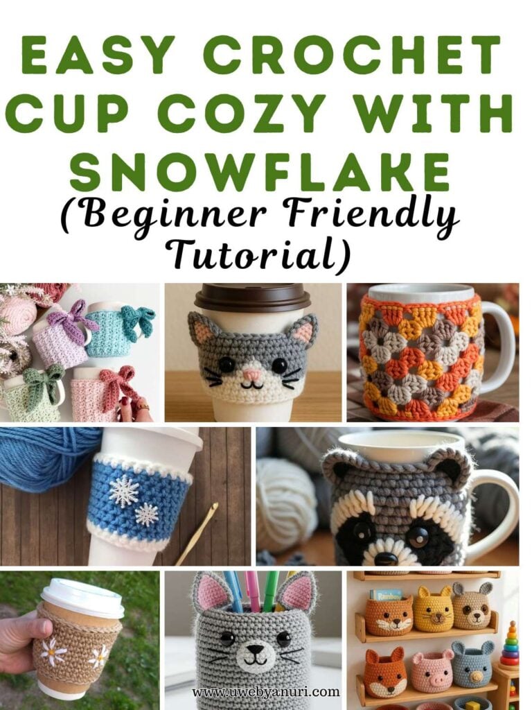 Easy Crochet Cup Cozy with Snowflake – Beginner Friendly Tutorial