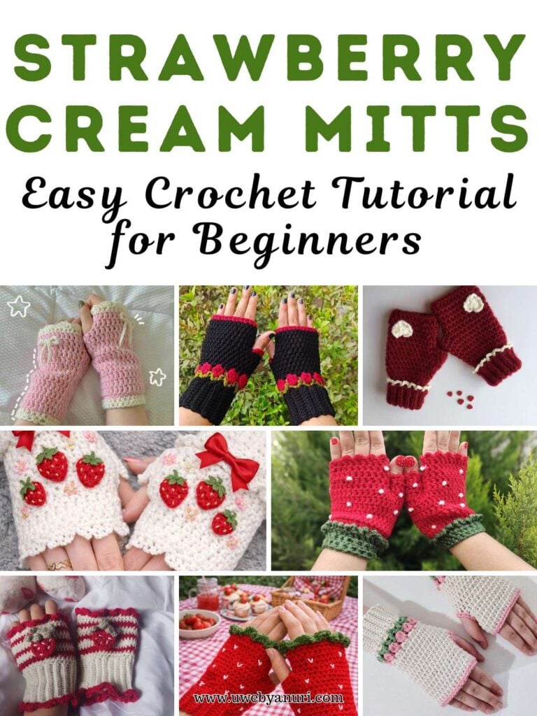 Strawberry Cream Mitts – Easy Crochet Tutorial for Beginners