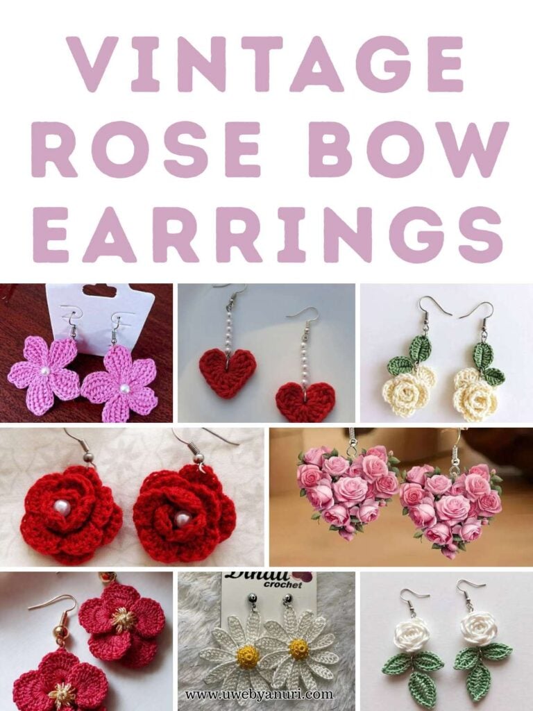 Vintage Rose Bow Earrings.